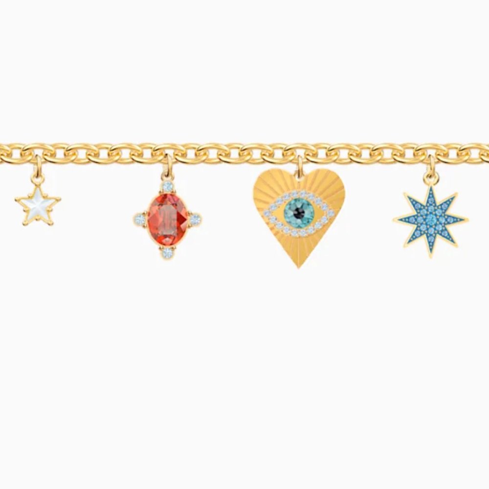 SWAROVSKI "LUCKY GODDESS" CHARMS BRACELET 6/24" - Picture 8 of 8
